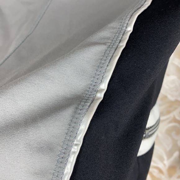 Boston Proper Sport Grey Black Zip up blazer jacket lightweight colorblock small - Picture 11 of 11